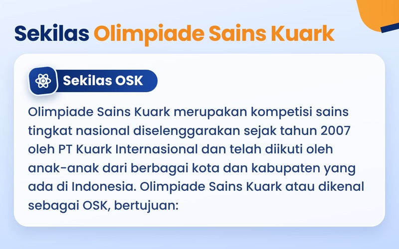 Sekilas Olimpiade Sains Kuark: Sekilas OSK